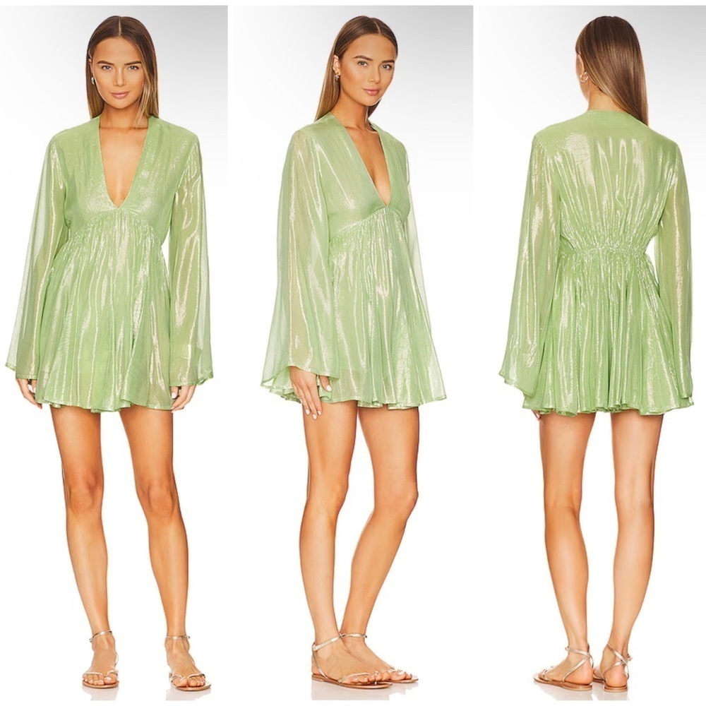 FLAW Sundress Maud Mini Dress in Ios Aquamarine Size M/L